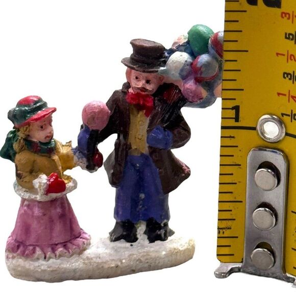 Lot Peddler Tree Snowman VTG Hand-Painted Resin Christmas Village Figurine Set - Picture 7 of 9